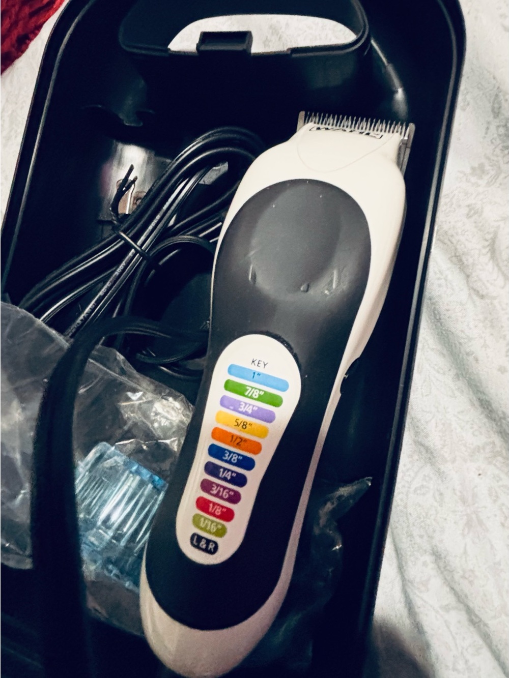 Wahl Black and White Corded Men's Hair Clipper with Color Guide